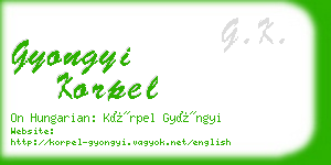 gyongyi korpel business card